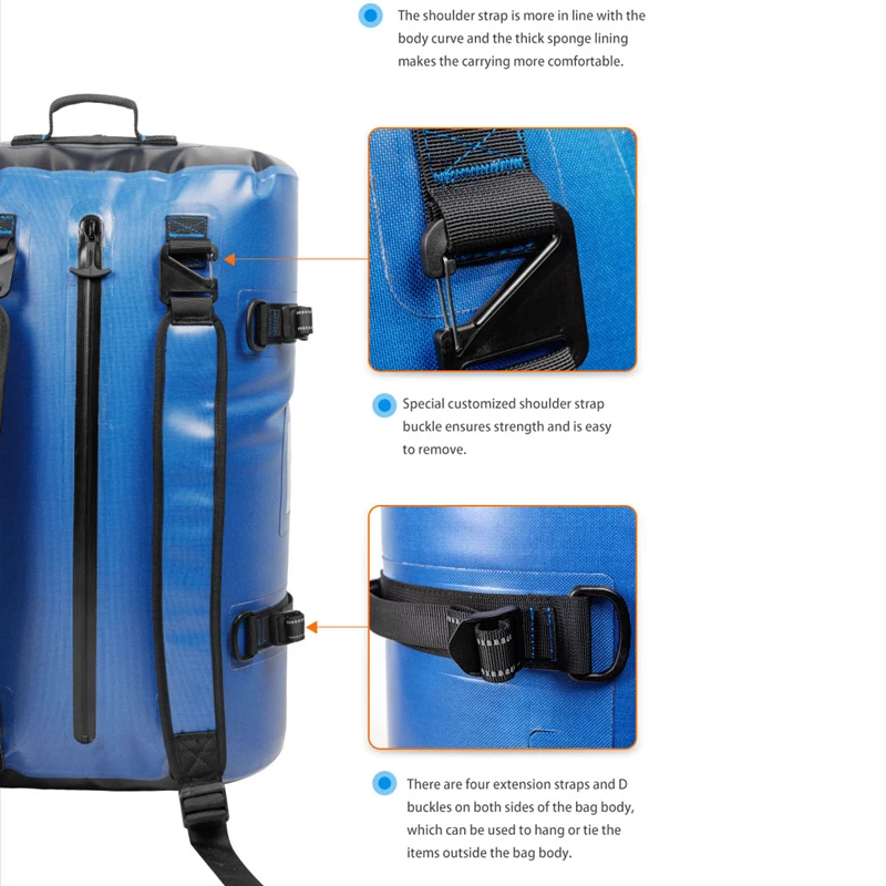 

AFISHTOUR Waterproof Floating Backpack with Exterior Zippered Pocket for Kayaking Rafting Boating Swimming Camping