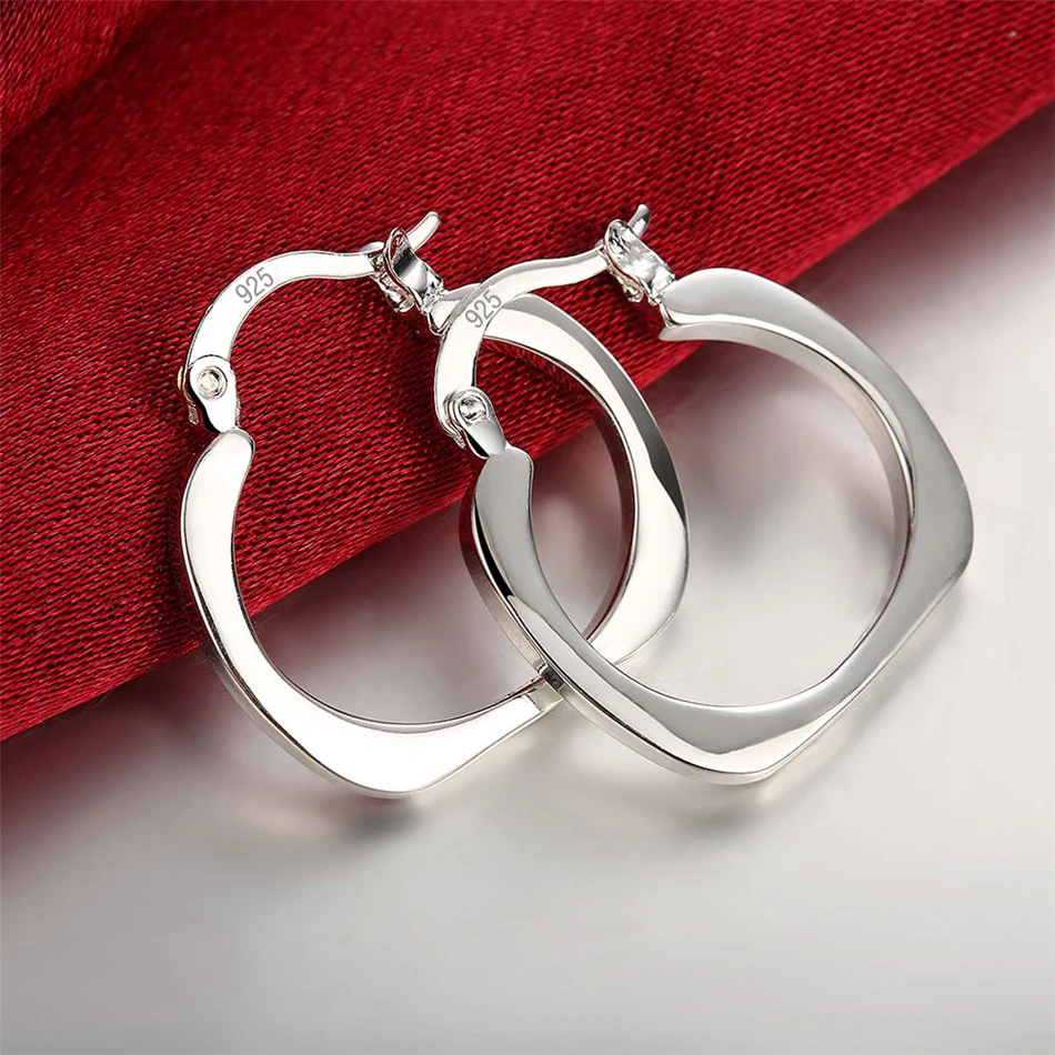 Женские круглые серьги кольца DOTEFFIL из серебра 925 пробы 20 мм|circle hoop earrings|hoop earrings for