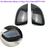 car rearview mirror covers side wing rear view mirror caps carbon fiber for mercedes benz cla c118 a class w177 2019 2020 2021