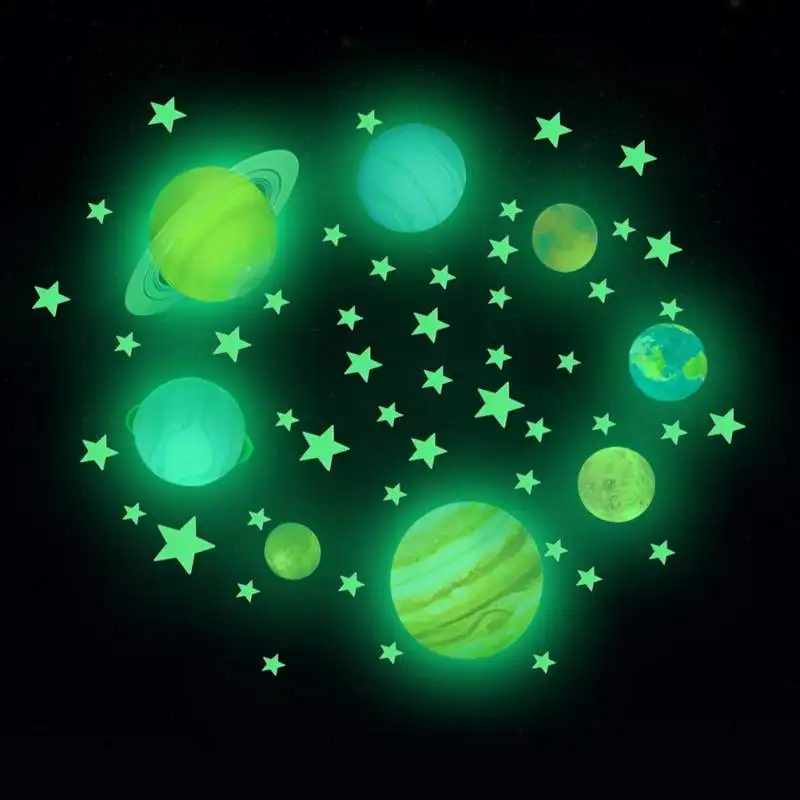 

Home Glow Stickers Planets Stars Luminous Wall Stickers Glowing Ceiling Decals Kids Room Living Room Decoration