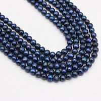 natural black round pearl beads handmade crafts diy necklace bracelet anklet jewelry accessories gift making size 5 6mm