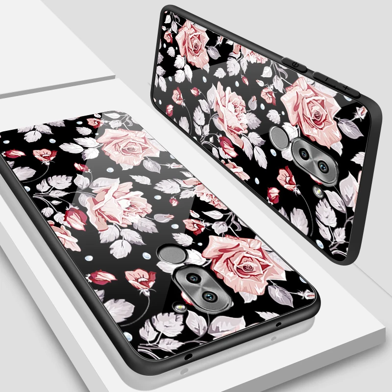 W137 Закаленное Стекло чехол для Huawei Honor 6X 7A 7C Y6 Y9 7X 8A 8X9 Lite Y7 премьер-профессионал Magic2 дизайн цветение защитный чехол-раковина - Цвет: W137