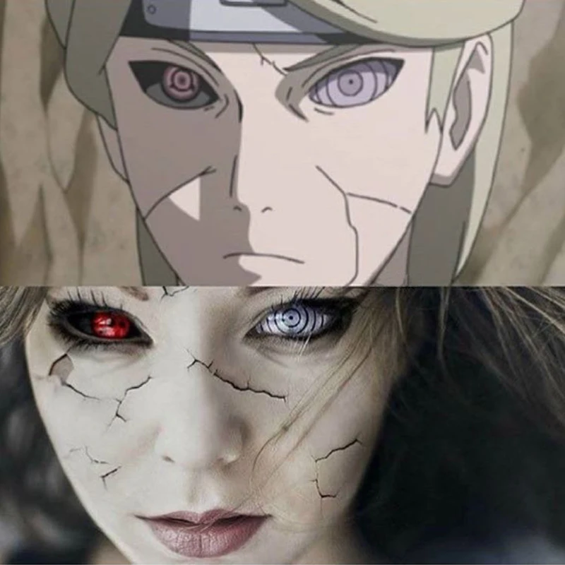 Цветные линзы для косплея склера контактные 22 мм глаз Sasuke Kakashi Шаринган контакты