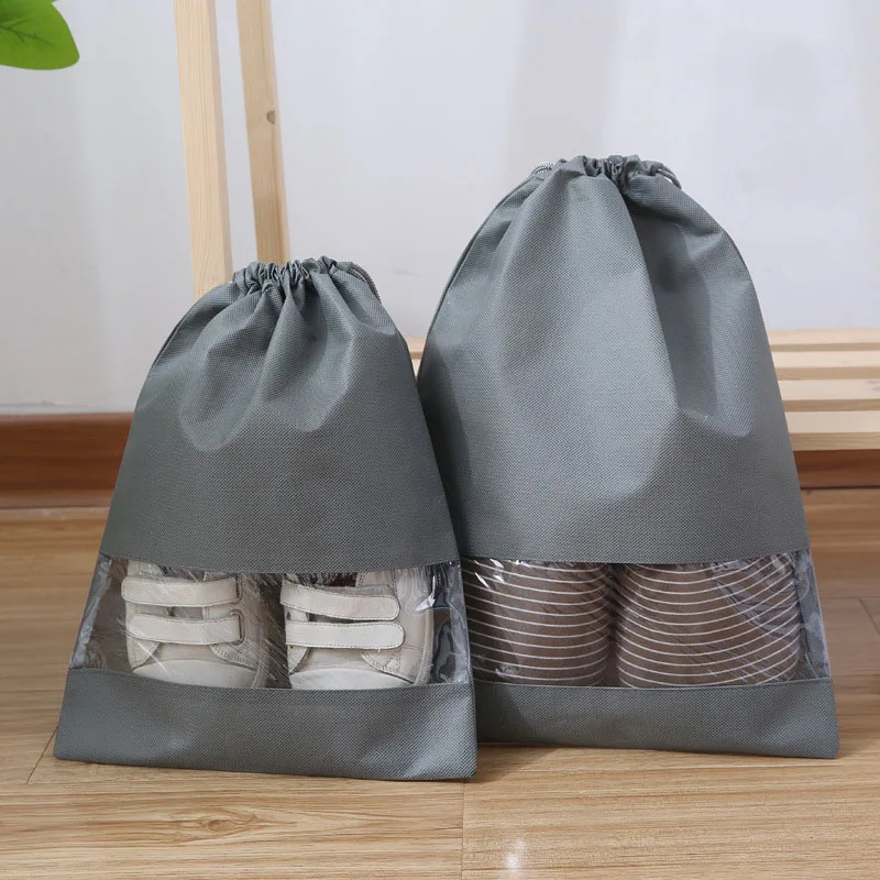 

1 piece Waterproof Shoes Bag for Travel Portable Shoe Storage Bag Organize Non-Woven Tote Drawstring Bag Dolap Organizer