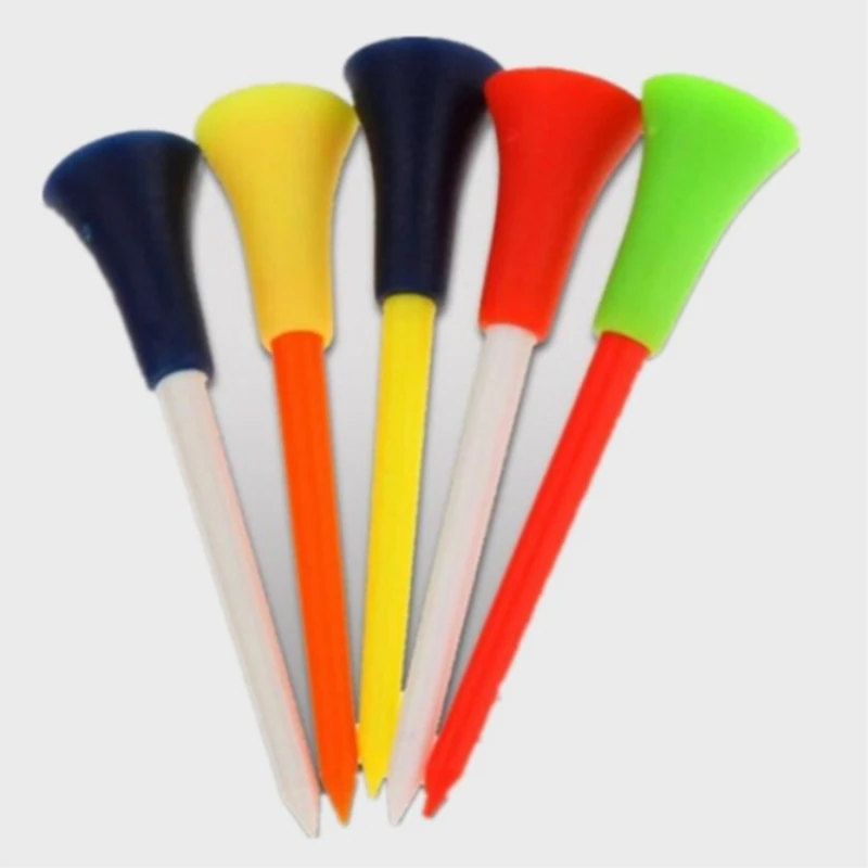 

10 Pieces/set of Brightly Colored Multi-color Plastic Cues 85 Mm Durable Rubber Cushion-shaped Top T Cues Golf Accessories