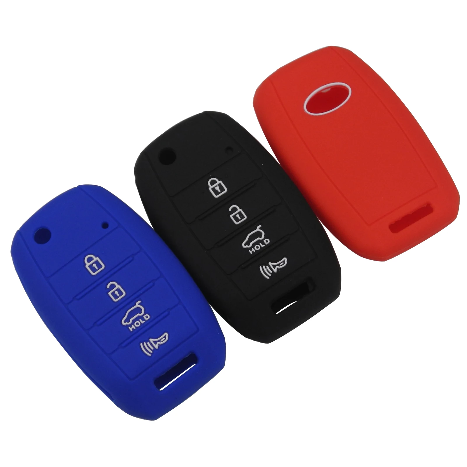 

Kutery Silicone Rubber Car Key Cover Case For KIA Sorento Soul Sportage Carens Optima Remote Key Protector 4Buttons