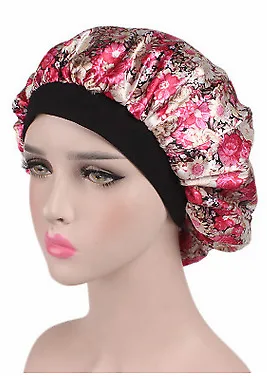 

Womens Night Sleep Shower Cap Hair Cover Bath Accessories Hat Head Wide Nightcap