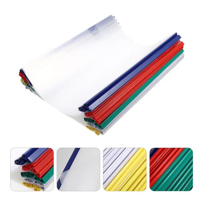 

50 Pcs Transparent File Folders Plastic File Draw Rod Folders File Organizers
