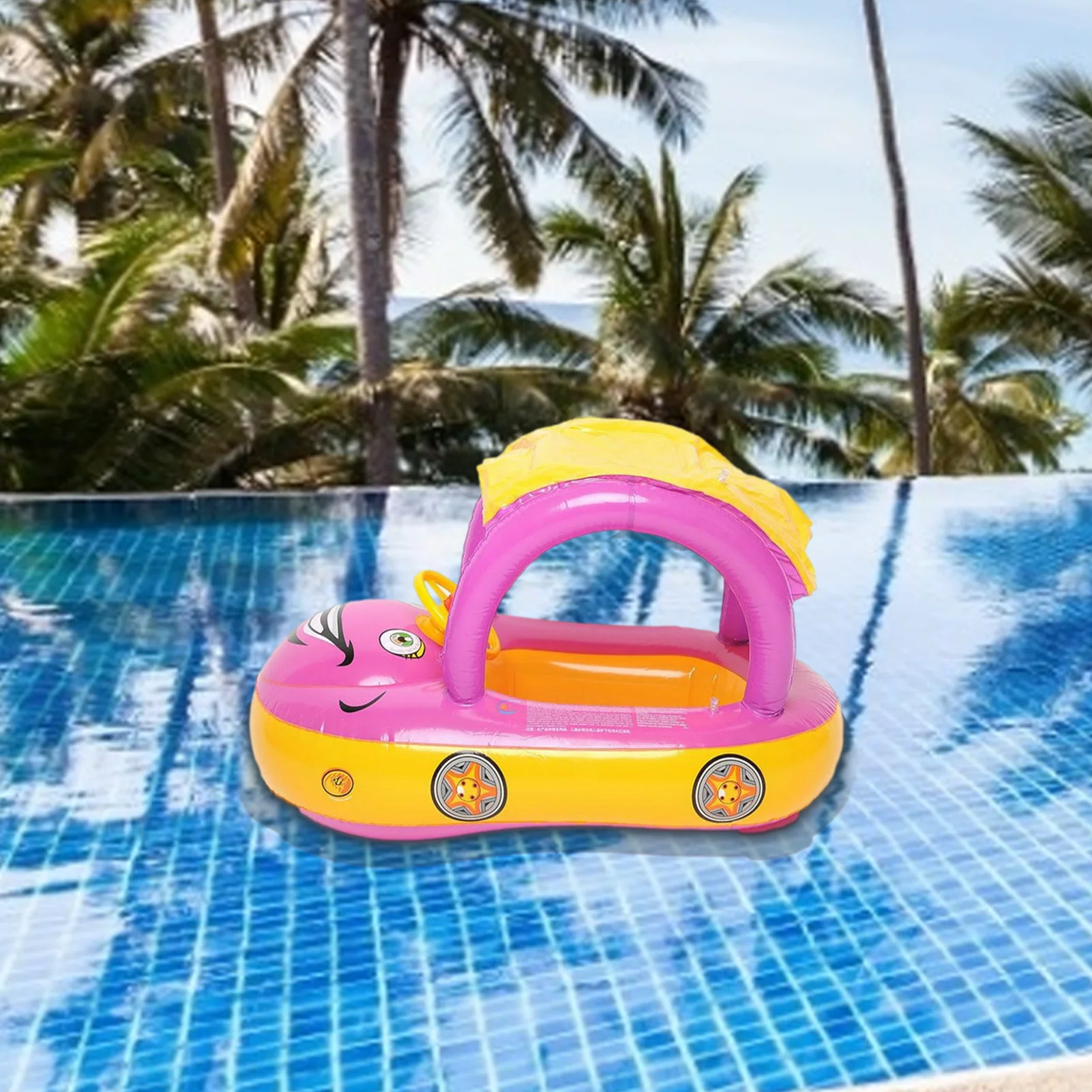 

Baby Inflatable Swimming Seat Awning Shade Children's Swimming Ring