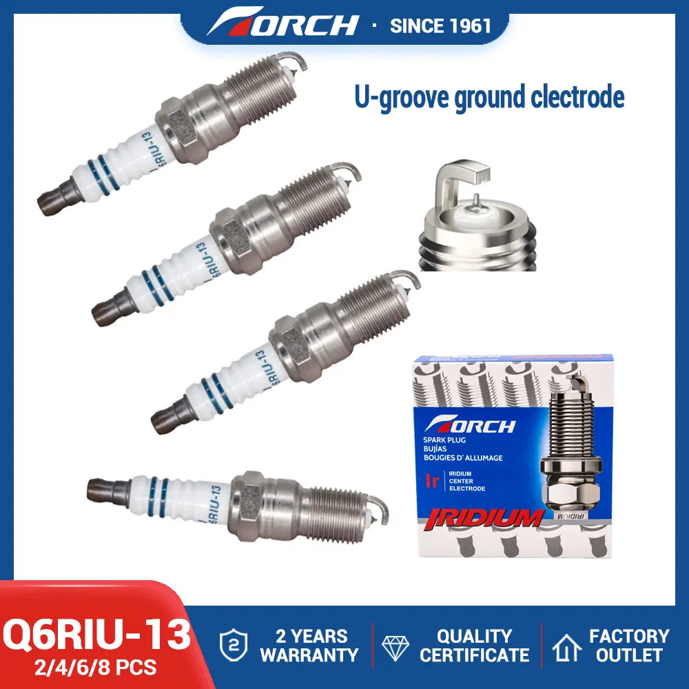 

(pack of 2-8) TORCH U-Power Spark Plug Q6RIU-13 Iridium Candles Reach 17.5mm Hex Size 16mm Gap 1.3mm