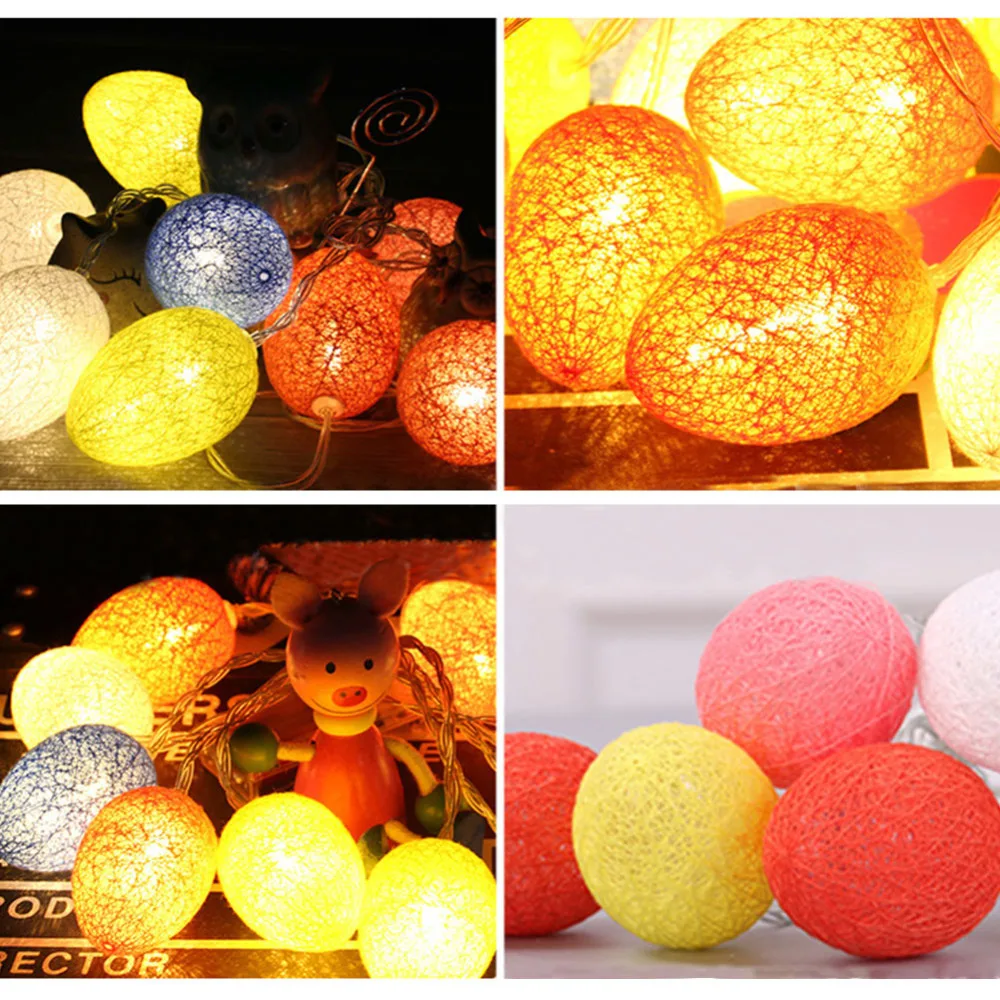 Светодиодный светильник-гирлянда с яйцами из хлопка светильник на батарейках