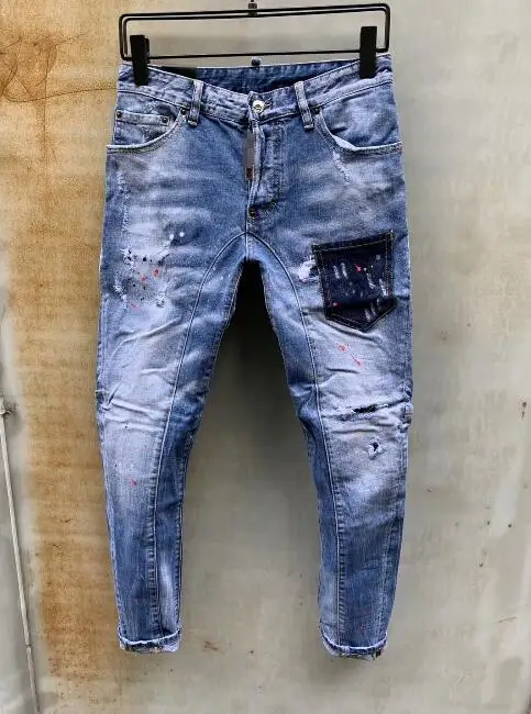 

NEW Men Jeans Ripped for Men Skinny DSQ D2 Jeans Pants Men Jeans Zipper Outwear Man Pants 1 order