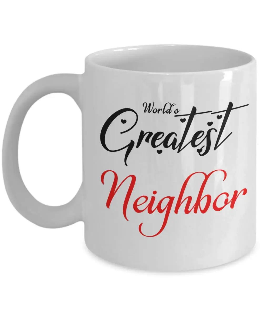 Gifts for Worlds Best and Greatest Neighbors in The Neighborhood Mug 11 oz Blue | Дом и сад