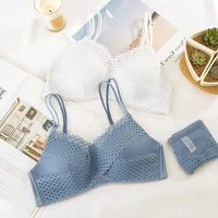 roseheart white for women blue wireless bra sets lace cotton panties sexy lingerie set underwear a b japanese
