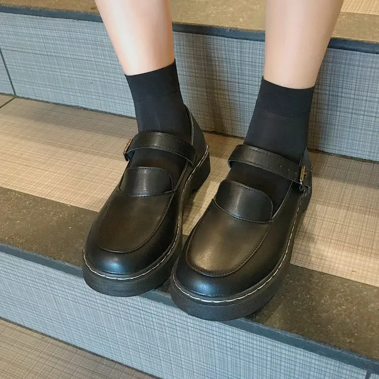 Mori/маленькие кожаные туфли в стиле ретро тонкие на плоской подошве японском