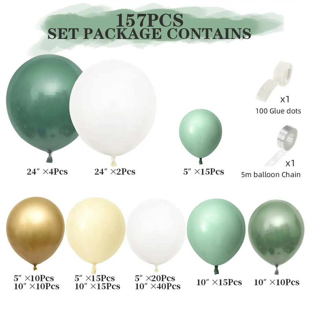 

1Set Retro Green Balloon Garland Arch Kit Avocado Green Balloon Wedding Birthday Party Bar Decorations Baby Shower Decoration