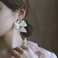 fashion cute sweet autumn and winter bowknot rhinestone stud earrings temperament jewelry for women girl friendship gifts