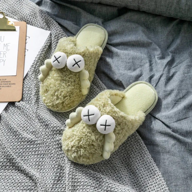 

Autumn Winter Crab Couples Slippers Indoor Home Men Women Cotton Shoes Thick Bottom Soft Plush Female Male Slides Cute Animal