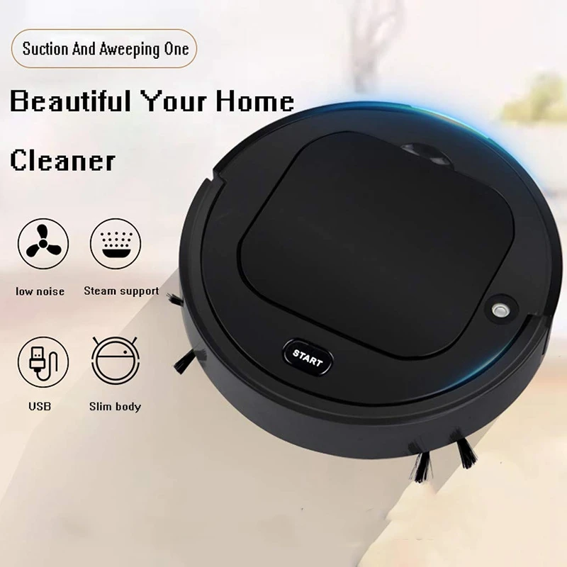 

4-In-1 Rechargeable Automatic Smart Robot, Vacuum Cleaner er Mop Humidifier, Extremely Low Noise, and Strong Suction