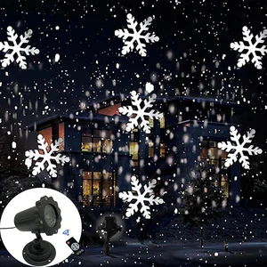 Лазерный светильник в виде снежинки, водонепроницаемый, прожектор с эффектом снегопада, для новогодней и рождественской вечеринки