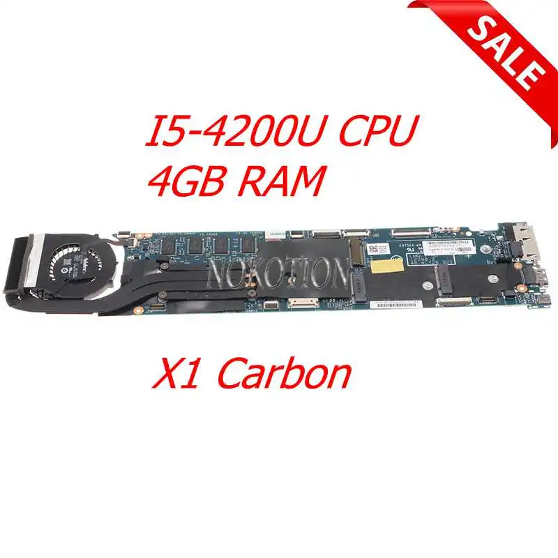 

NOKOTION 48.4LY07.021 12298-2 48.4LY06.021 FRU 00HN761 Laptop motherbord for Lenovo Thinkpad X1 Carbon Gen2 i5-4200U 4GB Works