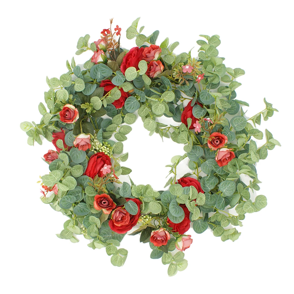 

Silk Artificial Wreath Garland Door Farmhouse Wall Garden Decor Photo Props