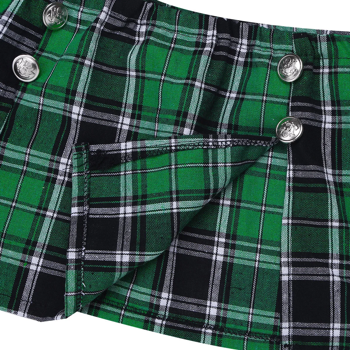 

Womens Femme Sexy School Girls Uniform Halter Backless Top with Plaid Skirt Tie Fancy Exotic Costumes Cosplay Night Clubwear