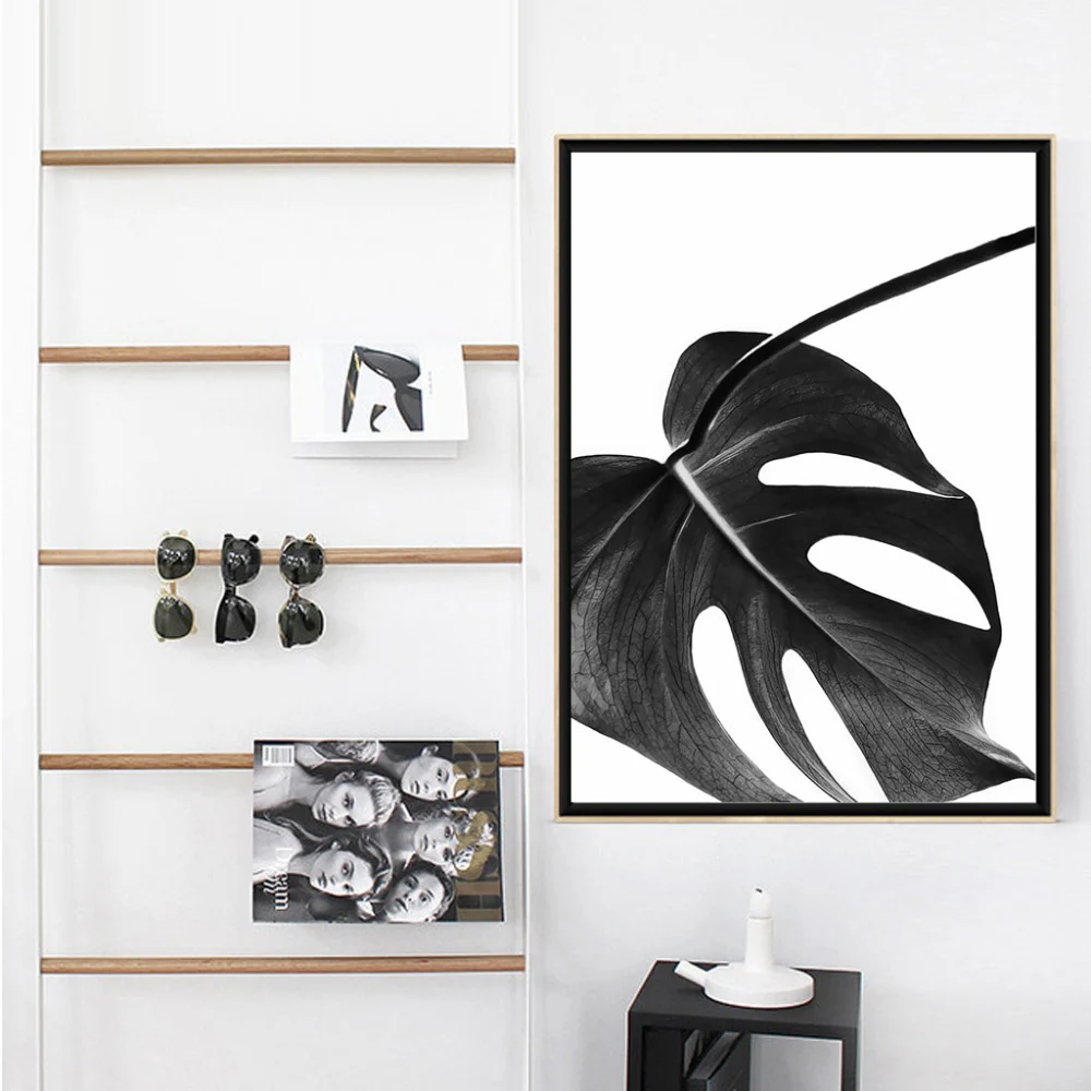 Настенная картина черно-белая лошадь цветок холст плакат печать в скандинавском