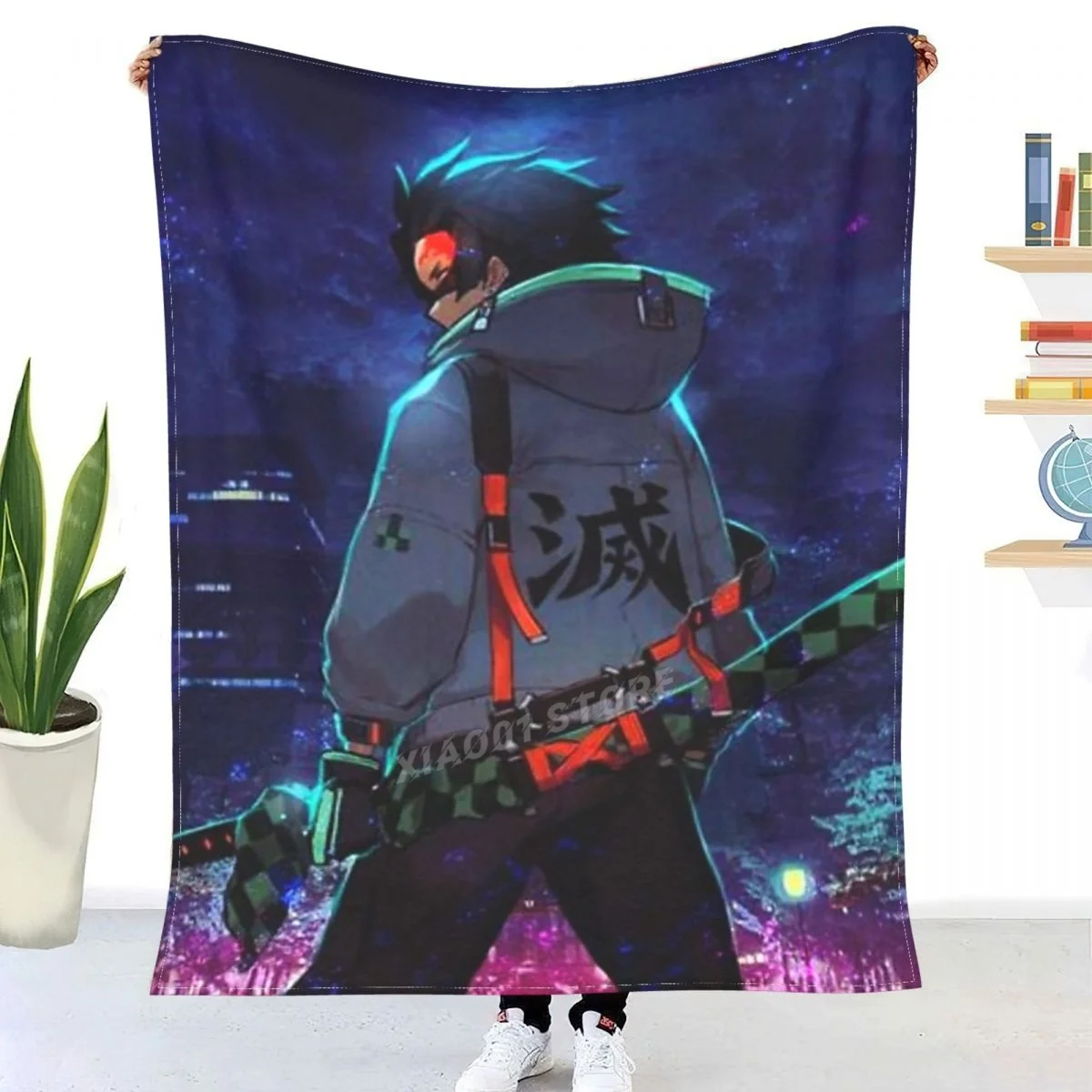

Tanjiro Kamado Demon Slayer Throw Blanket Sherpa Blanket Bedding soft Blankets