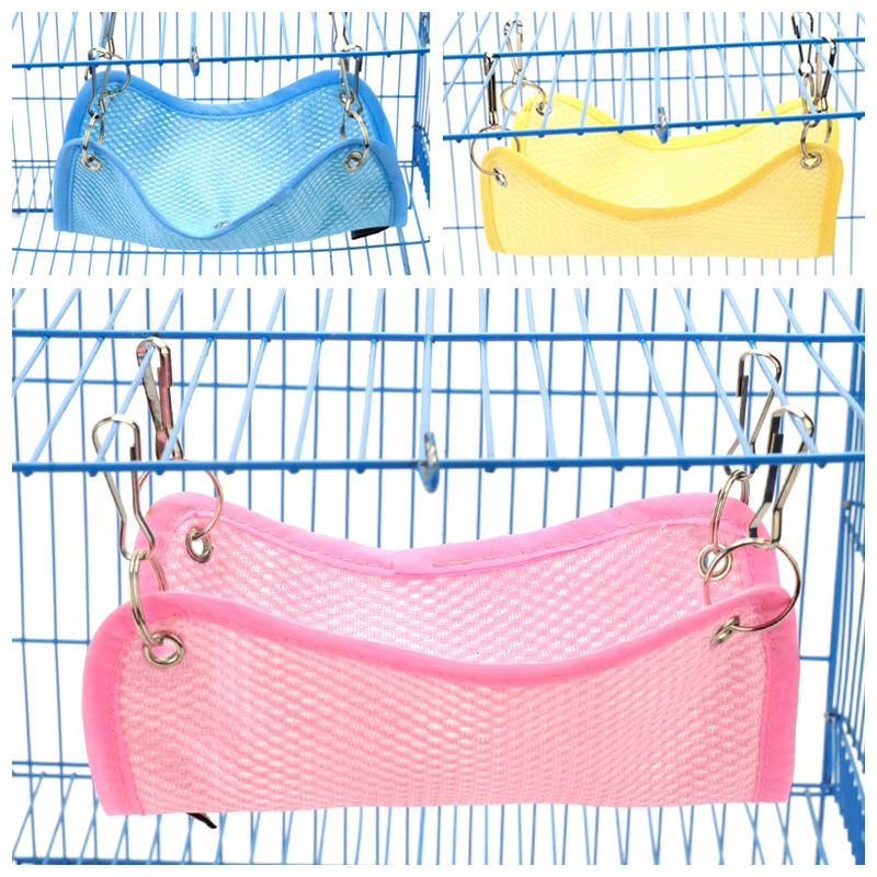 Висящий гамак для грызунов квадратная форма Летний дышащий сетчатый кровати