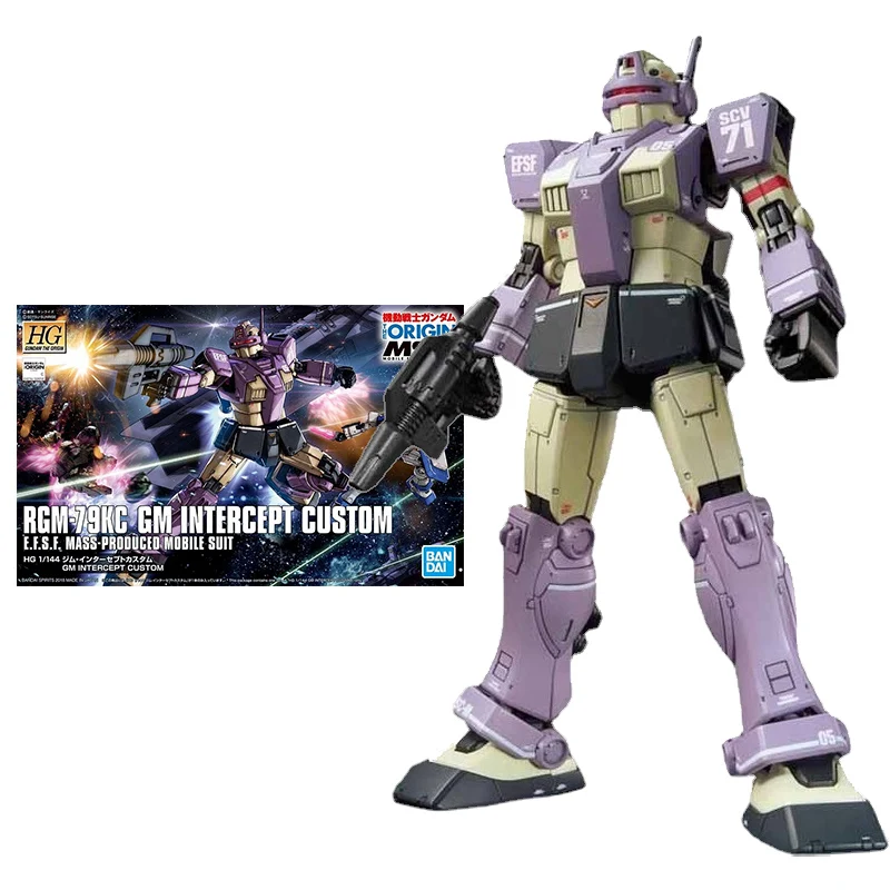 

Bandai Gundam Model Kit Anime Figure HG GTO RGM-79KC GM Intercept Custom Genuine Gunpla Anime Action Figure Toys for Children