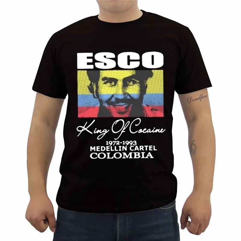 Новинка Пабло футболка Escobar Plato A Plomo Колумбийская Мужская хлопковая с коротким