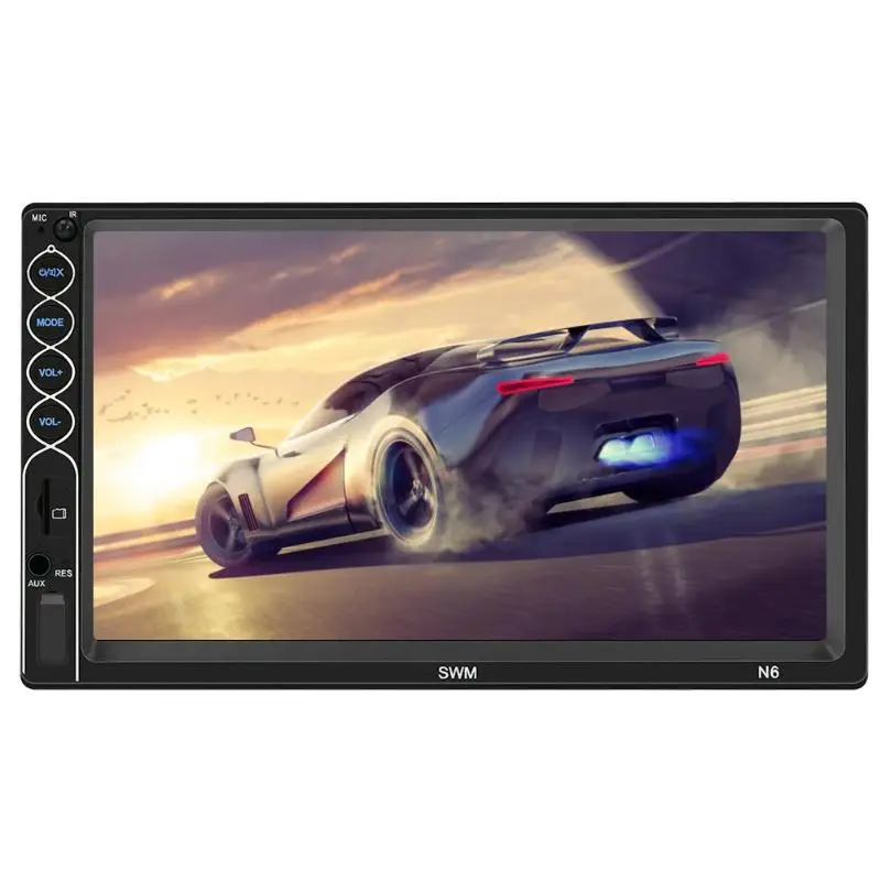 SWM стерео 2 DIN Bluetooth USB AUX радио приемник 7 дюймов сенсорный экран MP5 плеер UI дизайн с реверсивным изображением головное устройство