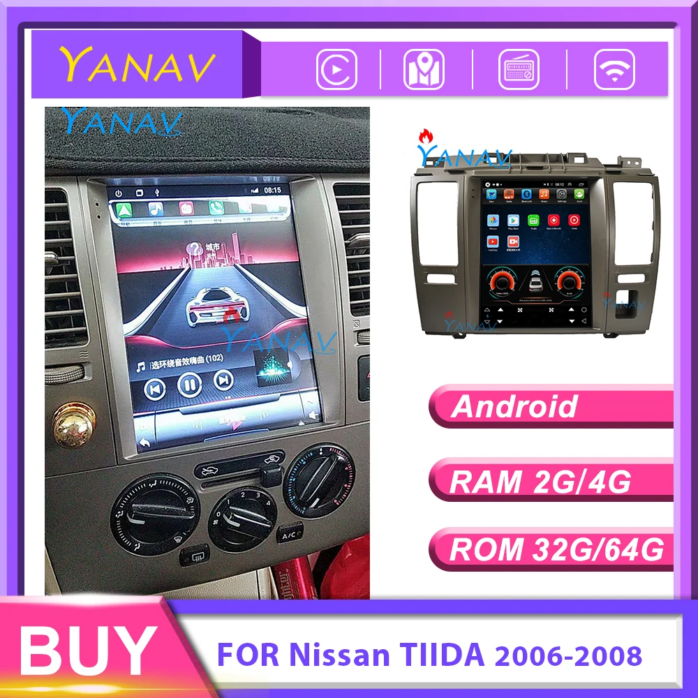 

Автомобильный стерео Мультимедийный Плеер android система для-Nissan TIIDA 2006-2008 GPS навигация вертикальный экран автомобиля видео HD MP4 плеер