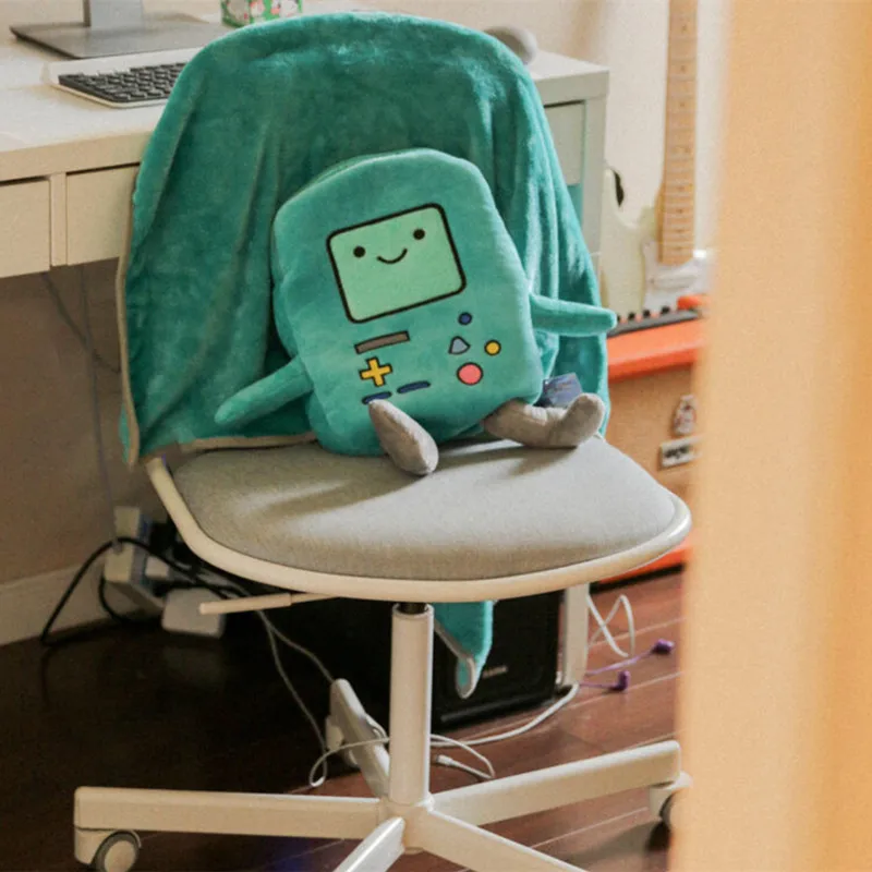 

Ins Hot Finn Jake Pillow With Blanket High Quality Cushion Plush Toys Soft Stuffed Animal School Office Nap Pillow Gift For Kids