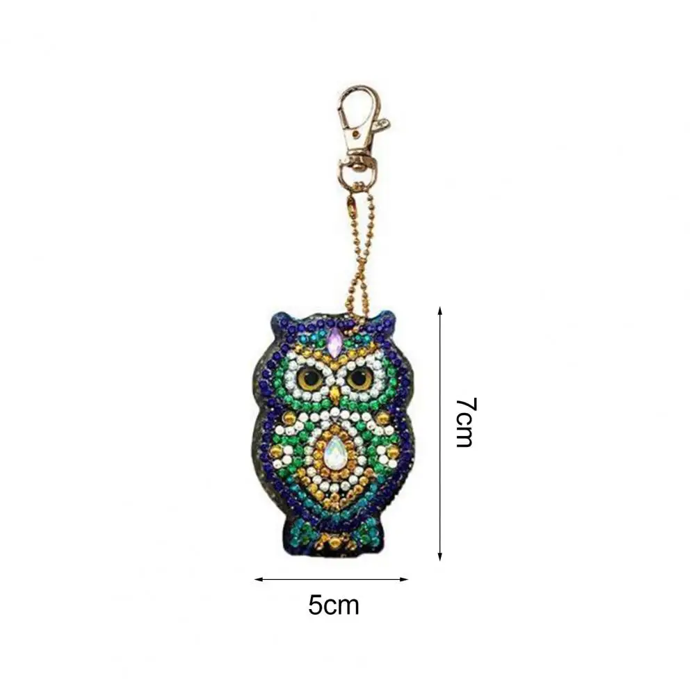 

5 Sets Creative Key Chain Cartoon Owl Shape Cute PVC DIY Handmade Diamond Painting Keychain Kits Shouldbag Hanging Pendant