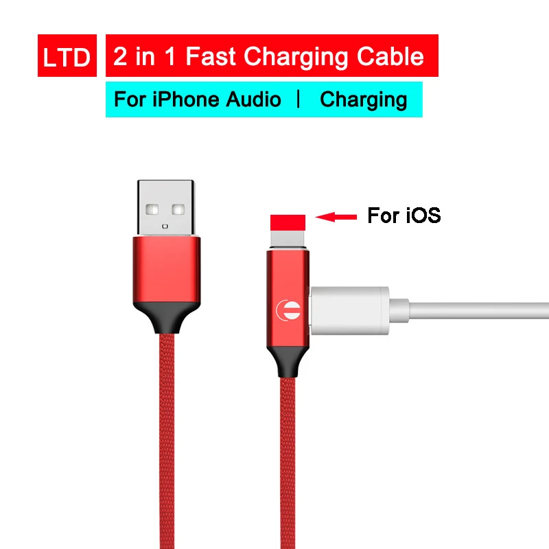 2 в 1 кабель для быстрой зарядки 8-контактный usb-кабель передачи данных iphone 11 Pro X Xr Xs