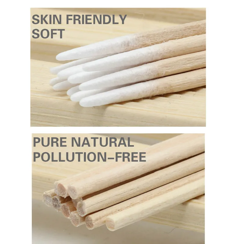 100PCS Disposable Wooden Cotton Stick Swabs Micro Brushes Eyelash Extension Glue Removing Tools For Beauty Makeup And Tattoo | Красота и