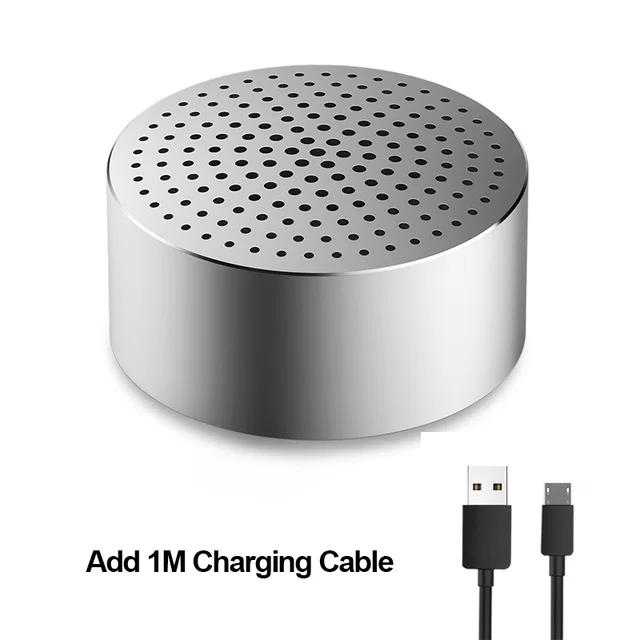 silver add cable Xiaomi Bluetooth металлический динамик беспроводной мини стерео портативный беспроводной Aux-in Handsfree Mp3 музыкальный плеер вызов для телефона - Цвет: silver add cable