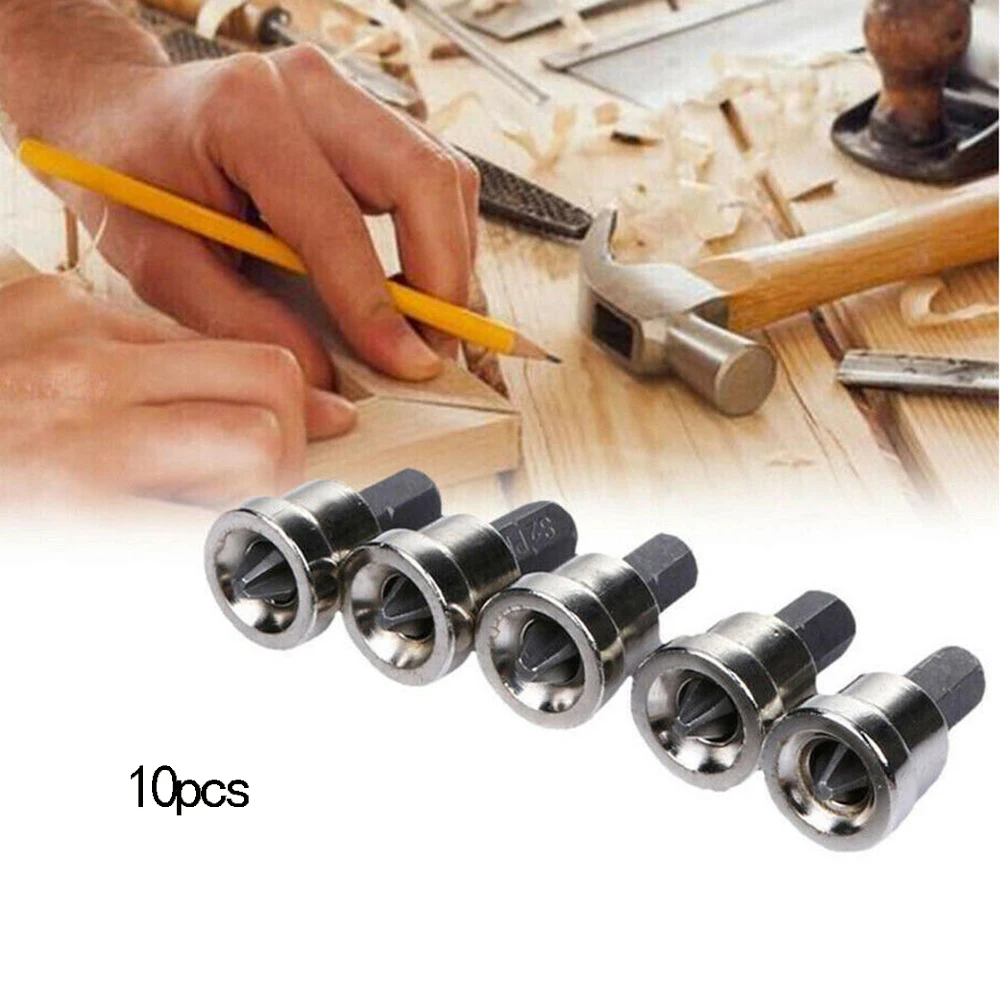 

10pcs Chrome-Vanadium Steel Drywall Drilling Bits Woodworking Plasterboard Dimpler Hex Shank Depth Stop Shock Resistant Locating