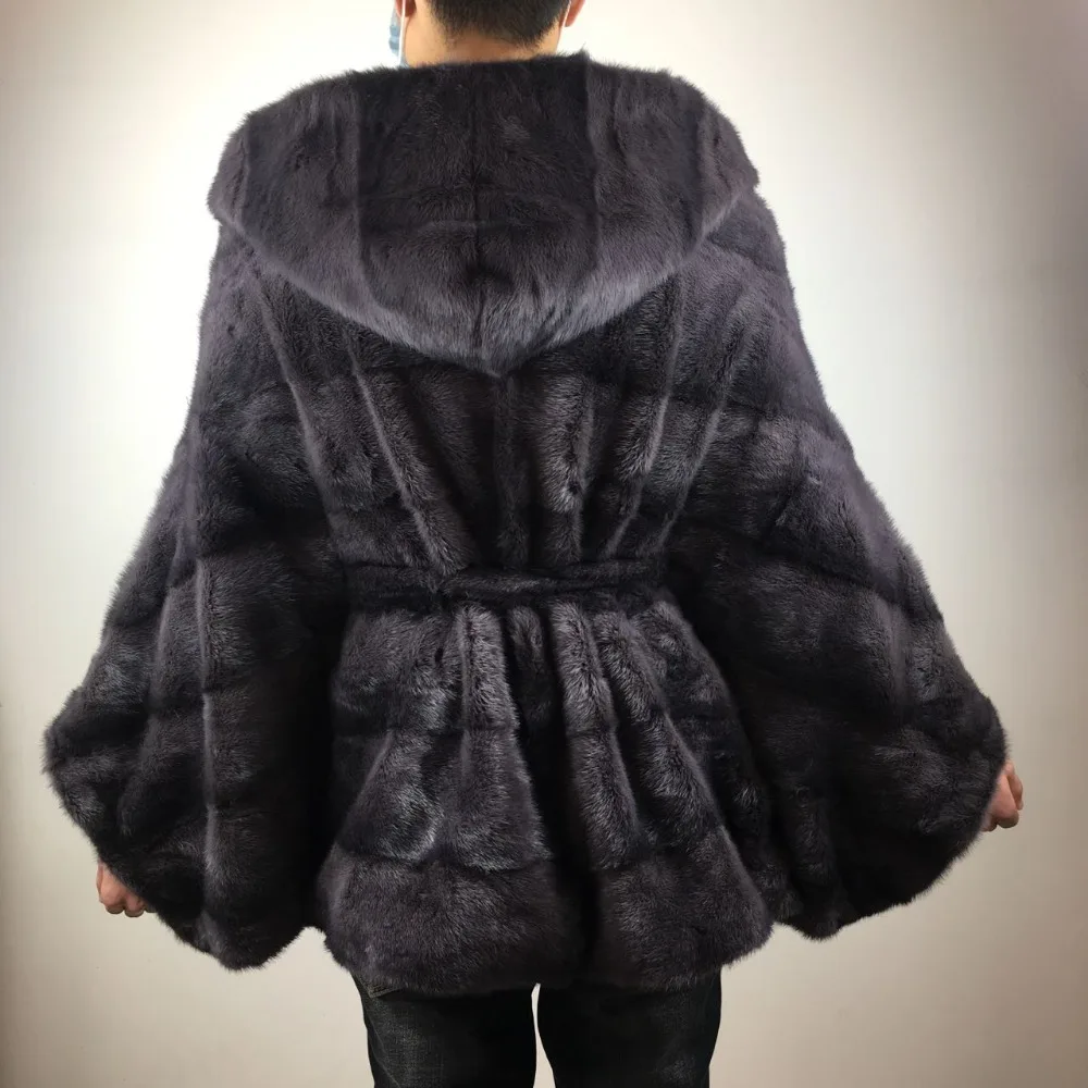 Новое поступление шуба из настоящей норки с капюшоном X-Long Pelt шуба из натурального меха для женщин из натуральной норки шуба зимняя теплая MKW-142