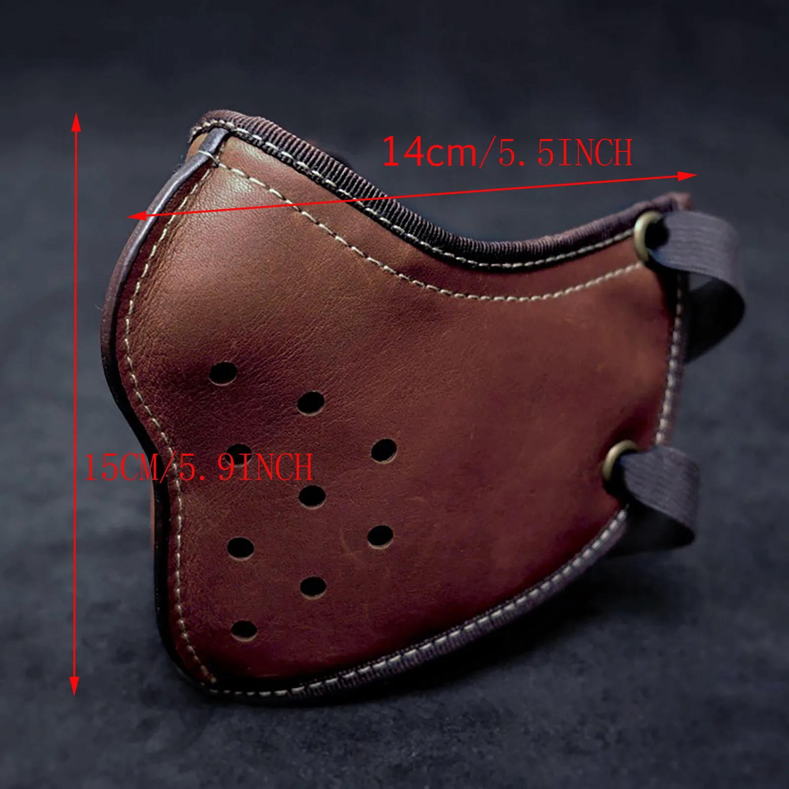 Мужская маска повязка на голову Кожаная в стиле панк мотоциклетная половину лица