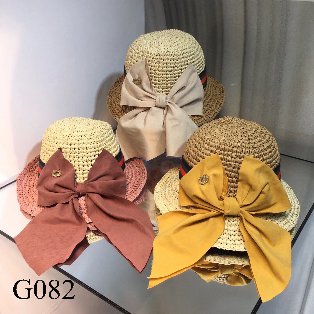 

G082 Straw hat colorful bow top hat Bee simple and generous design fashion Personalized rookie hot style