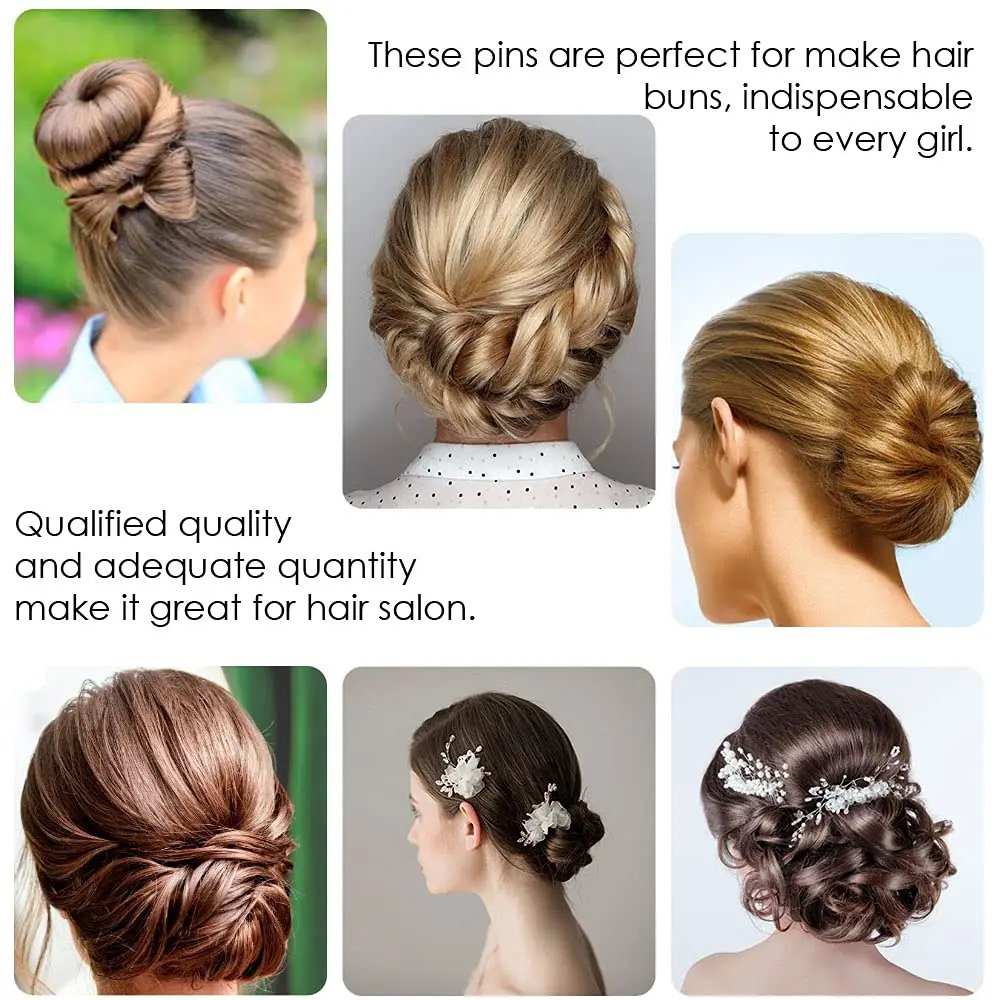 Блондовые заколки Бобби 150 шт., формы U, волосы золотистые/черные/коричневые/серебристые для пучков у женщин и девочек (2/2,4 дюйма).