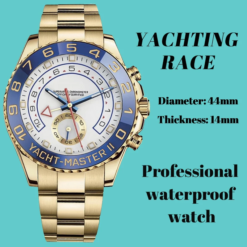 

Men Watch Yacht-Master 2021 44mm 904L 3125 Automatic Movement Watch Luxury Top Brand Noob Diving Watch Pagani Design Relogio