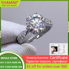 С сертификатом 100% Аутентичные 925 серебряные обручальные кольца для женщин высокое качество 3 карат Лаборатория бриллиантовое кольцо для помолвки, подарок, ювелирное изделие