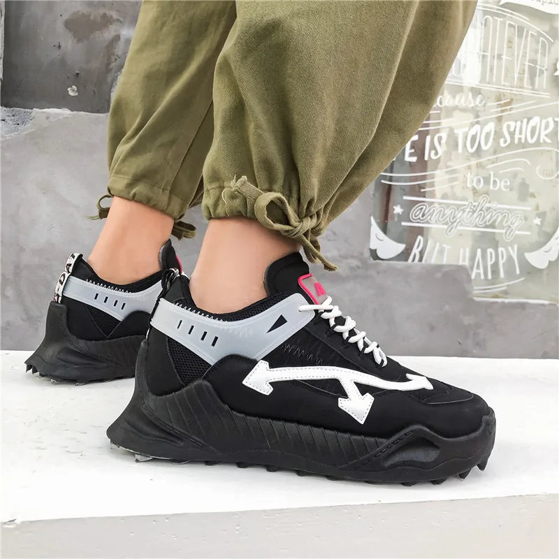 mans sneakers chunky wedge dad shoes ins hot harajuku style lace up mesh sneakers brand men running shoes free global shipping