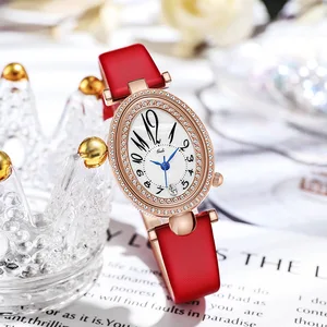 gedi top brand new type hot selling women watches oval set diamond fashion casual literary temperament waterproof watch for girl free global shipping