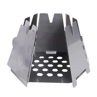 quality outdoor camping stove mini folding hexagon wood stove stainlesss steel portable furnace cooking survival bbq picnic burn