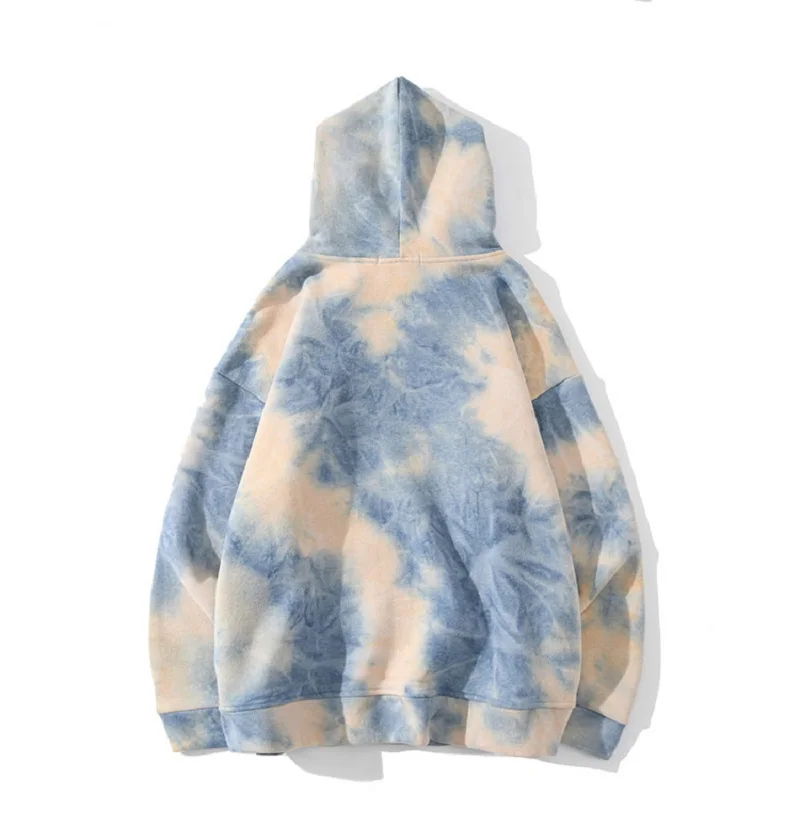

Disney hoodie anime kawaii tie dye woman 2021 Hooded plus fleece sweater autumn hip-hop loose couple tie-dye for men and women